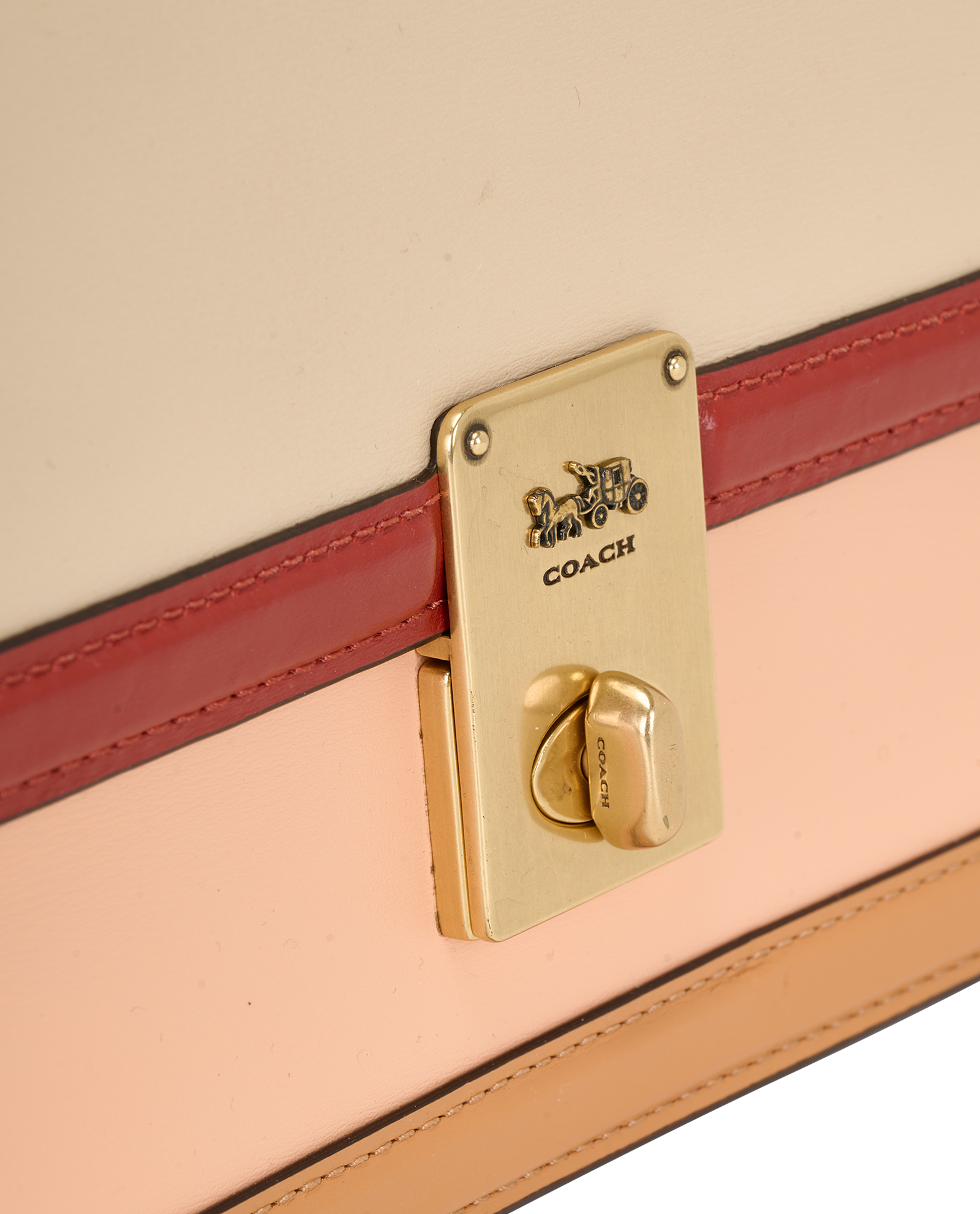 Hutton, &pound;220, Handbags, Beige/Red, Leather, Other view